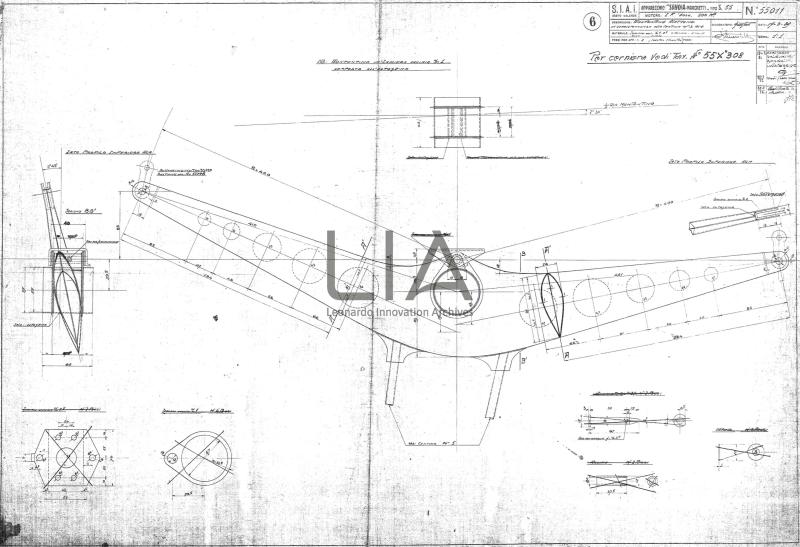 SIAI Marchetti - S.55 - Montantino alettone in corrispondenza alla centina n. 3 ala