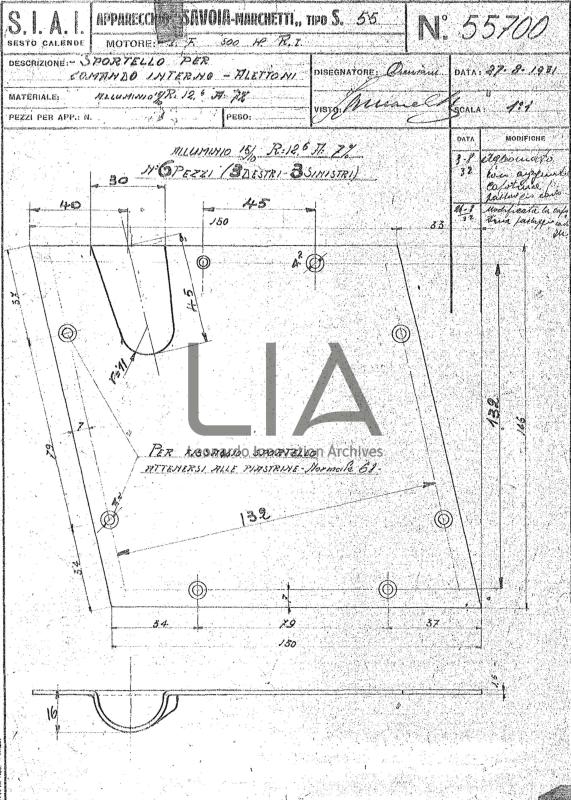 SIAI Marchetti - S.55 - Sportello per comando interno alettoni