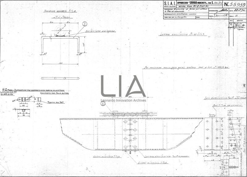 SIAI Marchetti - S.55 - Dispositivo di fermo per alettoni e leva di comando