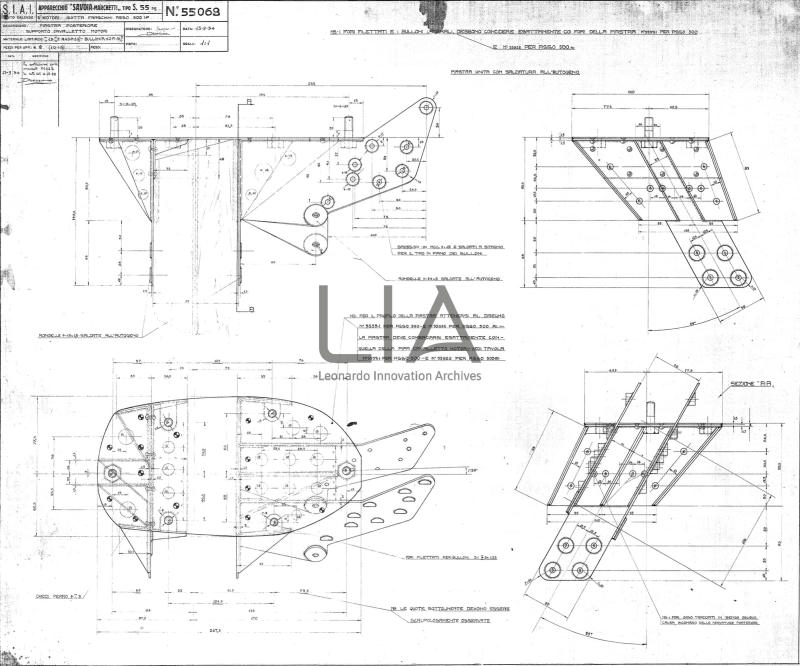 SIAI Marchetti - S.55 - Piastra posteriore supporto cavalletto motori