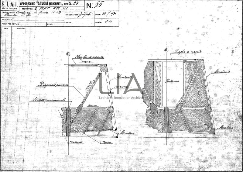 SIAI Marchetti - S.55 - Ossatura di forza n. 19 paratia n. 14