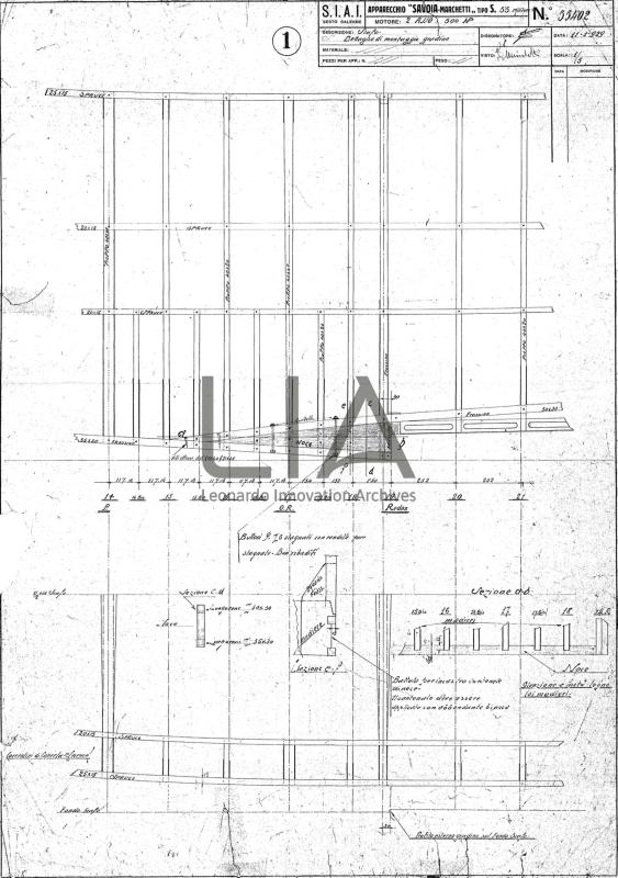 SIAI Marchetti - S.55 - Scafo dettaglio di montaggio gradino