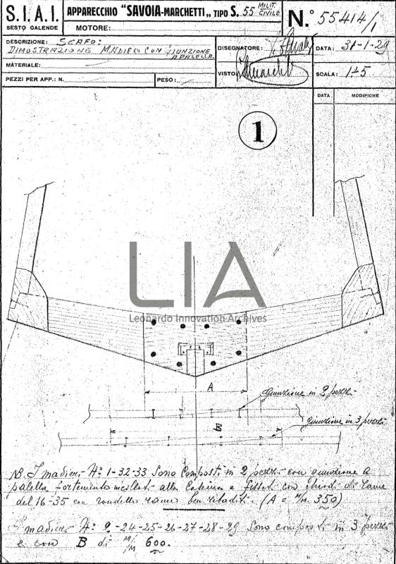 SIAI Marchetti - S.55 - Scafo dimostrazione madieri congiunzione a palella