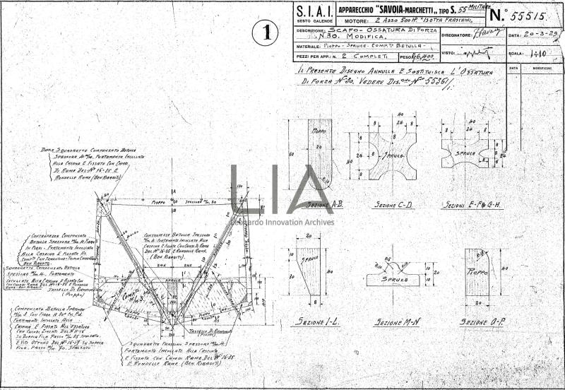 SIAI Marchetti - S.55 - Scafo ossatura di forza n. 30 modifica