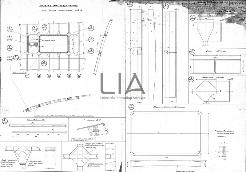 SIAI Marchetti - S.55 - Sistemazione finestre sotto scafo sinistro murata interna per osservatore