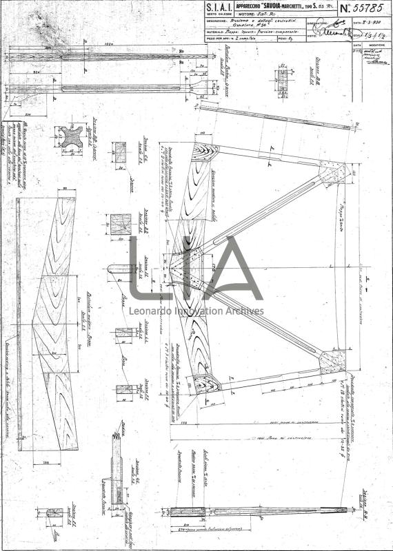 SIAI Marchetti - S.55 - Assieme e dettagli costruttivi ossatura n. 30