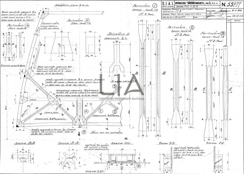 SIAI Marchetti - S.55 - Assieme e particolari ossatura rinforzata n. 8