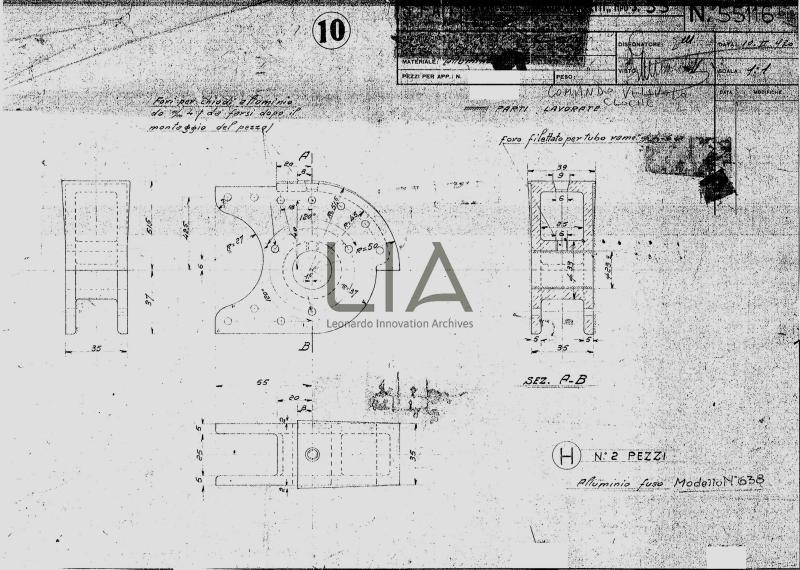 SIAI Marchetti - S.55 - Particolare leva comando