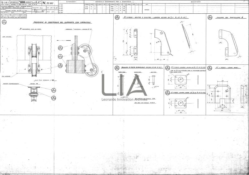 SIAI Marchetti - S.55 - Carrucola rinvio comando dispositivo regolaggio piano fisso di coda