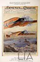 S79T. Copertina della rivista "Domenica del Corriere" in occasione del Raid dei "Sorci Verdi"