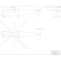 Agusta - Elicottero compoud A123 - tre viste
