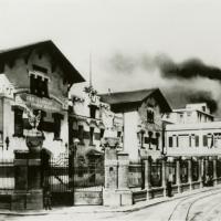 Sede della San Giorgio a Genova Sestri Ponente. L'edificio venne realizzato su progetto dell'architetto Gino Coppedè; 1905 circa