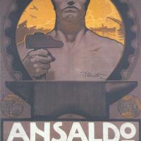 Manifesto pubblicitario Ansaldo realizzato da Guido Pallanti; 1918