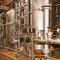 Particolare di un impianto per il trattamento condensato a letti misti delle acque industriali realizzato dalla Termomeccanica Italiana