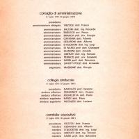 Cariche sociali per il triennio 1 luglio 1978 - 30 giugno 1981