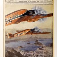 S79T. Copertina della rivista "Domenica del Corriere" in occasione del Raid dei "Sorci Verdi"