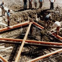 Eurelios - costruzione delle fondamenta della torre