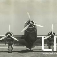 Velivolo SM.75 - vista frontale nel aeroporto di Vergiate