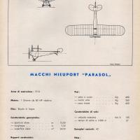 Nieuport  Parasol - scheda tecnica con  disegno del trittico
