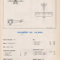 Nieuport D.C. 10000 - scheda tecnica con  disegno del trittico