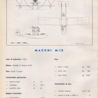 Nieuport-Macchi M.12 - scheda tecnica con  disegno del trittico