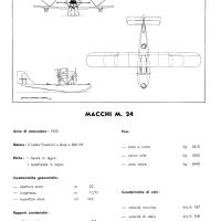 Macchi M.24 - scheda tecnica con  disegno del trittico