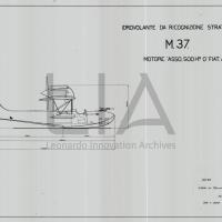Idrovolante da ricognizione strategica M.37 - vista  laterale (copia su lucido)