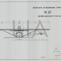 Idrovolante da ricognizione strategica M.37 - vista  frontale (copia su lucido)