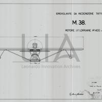 Idrovolante da ricognizione tattica M.38 - vista frontale (copia su lucido)