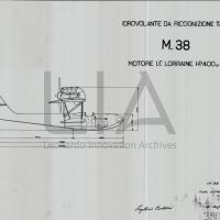 Idrovolante da ricognizione tattica M.38 - vista laterale (copia su lucido)